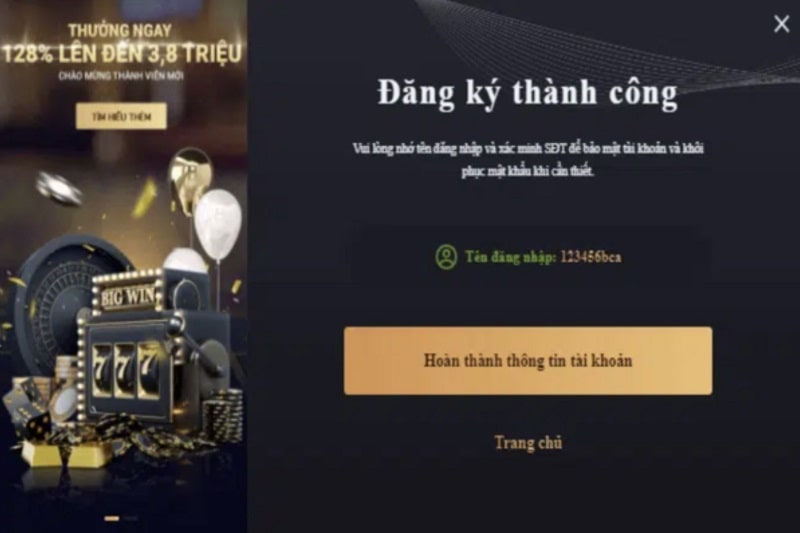 K8cc là gì? Link vào K8cc chính thức nhận khuyến mãi 5,8 triệu 8 Thông báo đăng ký thành công