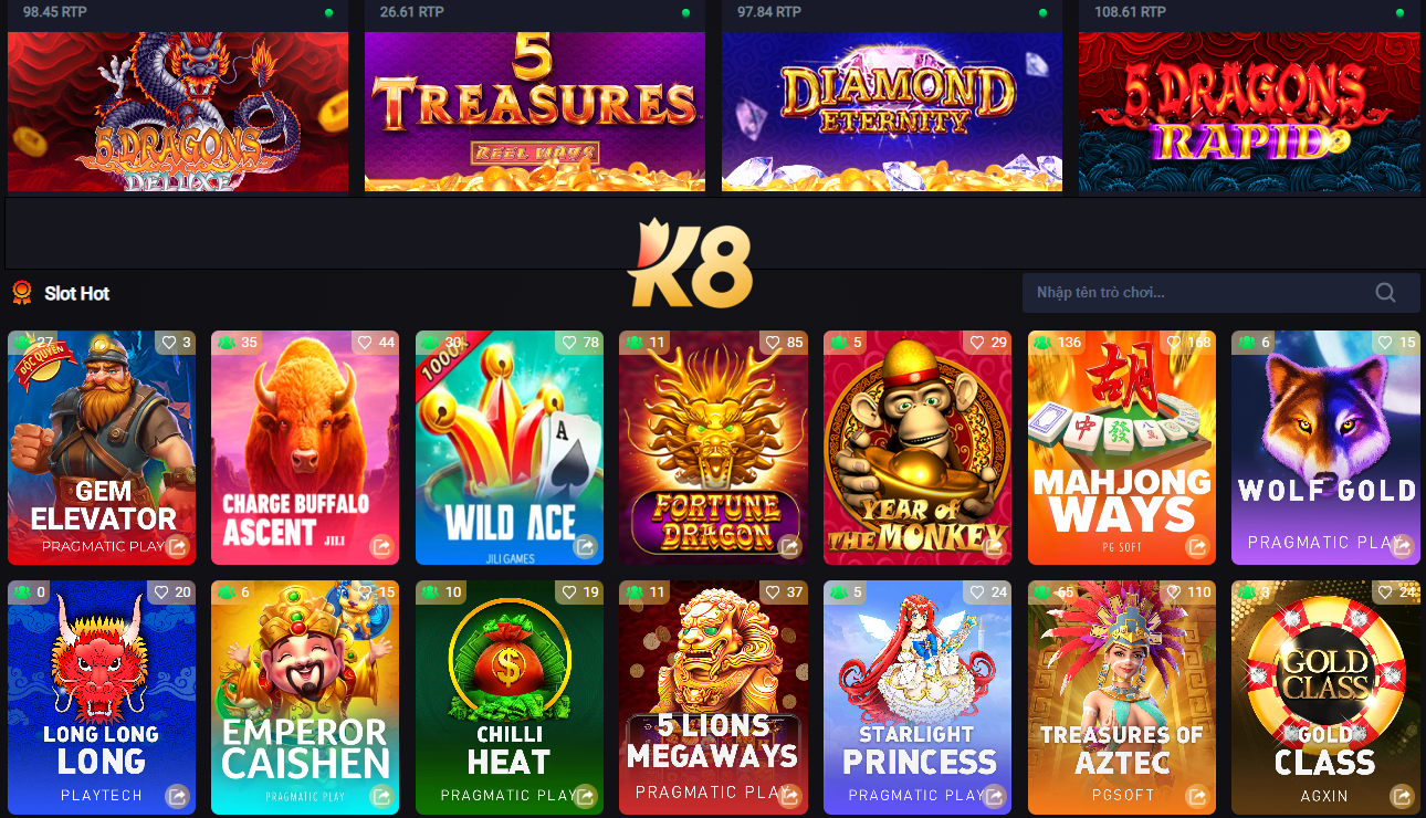 K8 | K8BET ✔️ Link đăng ký K8 chính thức mới nhất 2025 36 Vô vàn trò chơi slots với jackpot khủng